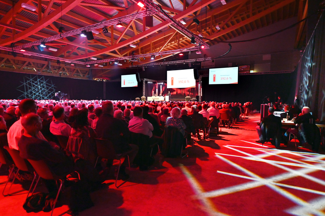 Aufnahme in der Halle